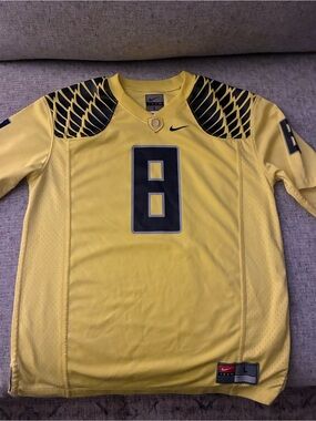 Oregan ducks Yellow youth Football Jersey with Black Accents and Number 8